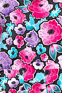 Pink,lila,türkises Blumen Motiv  