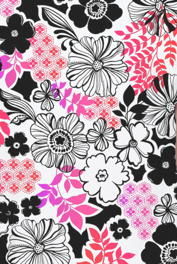 Flowerista 2 Taschen STRETCH Damen Kasack