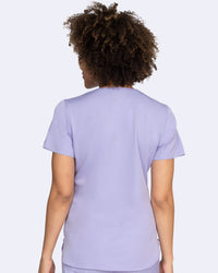 Lavendel farbiger Damen Kasack Rückenansicht 