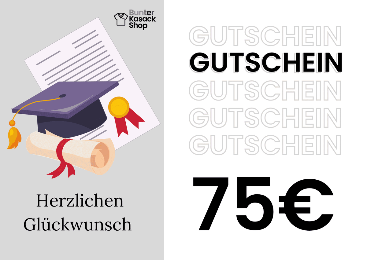 Bunter Kasack Shop Examen Gutschein 75€