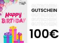 Bunter Kasack Shop Geburtstag Gutschein 100€