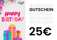 Bunter Kasack Shop Geburtstag Gutschein 25€