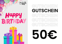Bunter Kasack Shop Geburtstag Gutschein 50€